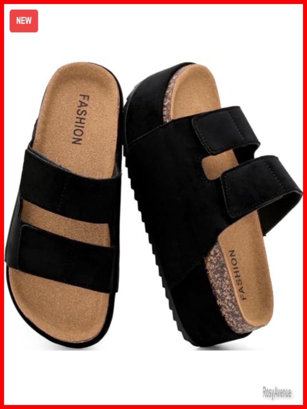 Women's Platform Slide Sandals Cork Footbed Non Slip Clogs Mules
